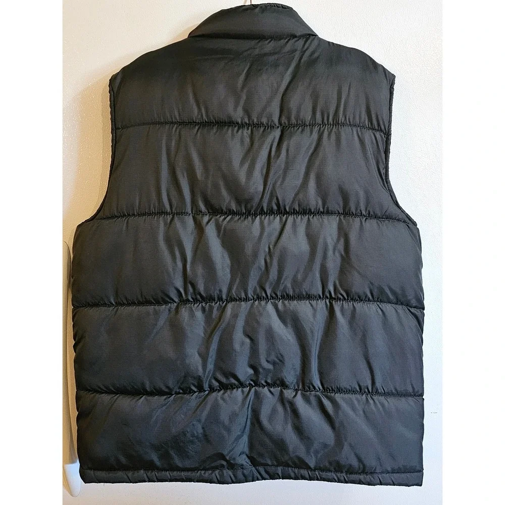 KC Collections Mens Black Puffer‎ Vest Full Zip Quilted Sleeveless Jacket Large